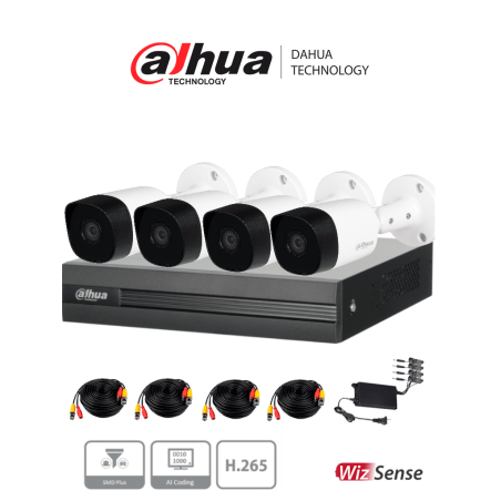 4 Channel Kit with 5 MP metal security cameras